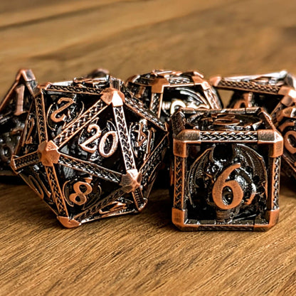 Copper Infernal Skull Dice Set