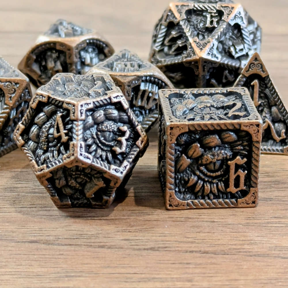 Copper Slumbering Dragon Dice