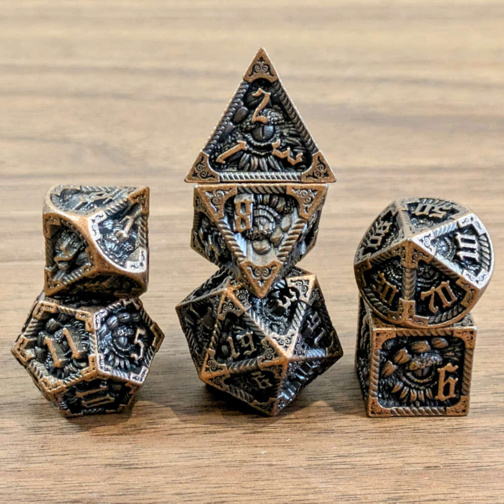 Copper Slumbering Dragon Dice