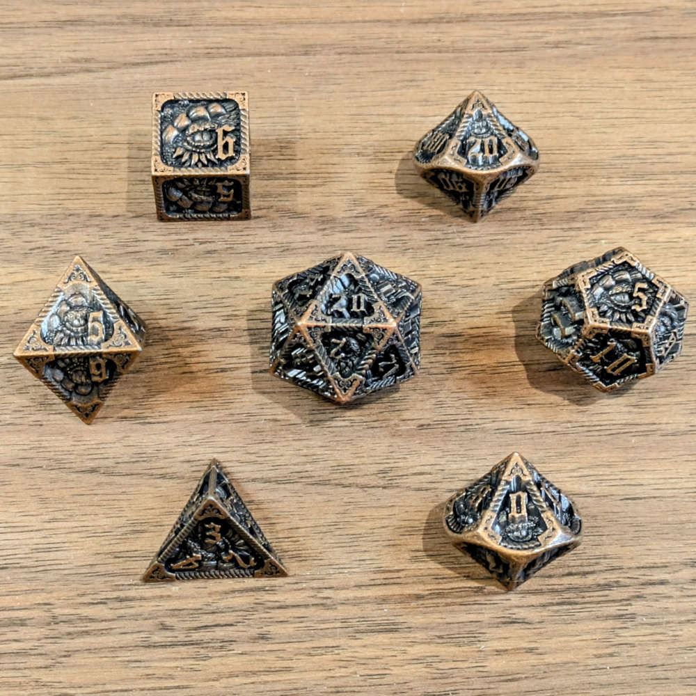 Copper Slumbering Dragon Dice