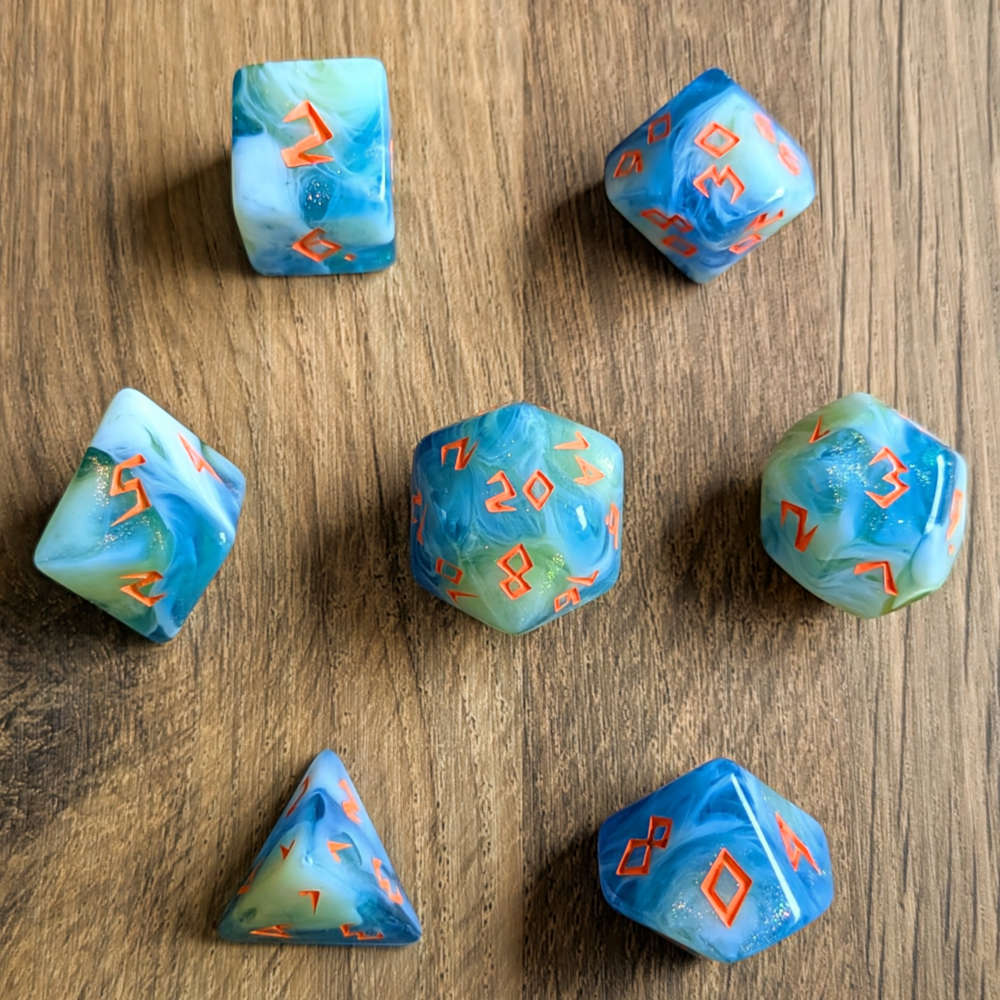 Coral Crest Dice Set