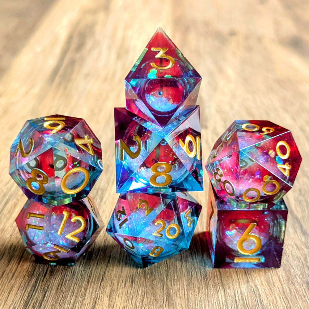 Crimson Cascade Liquid Core Dice