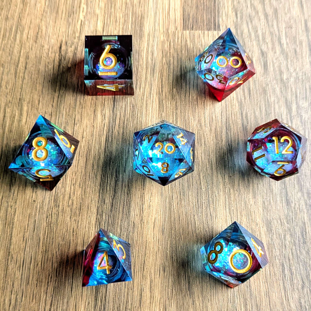 Crimson Cascade Liquid Core Dice