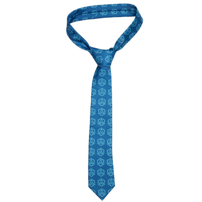 Dungeons and Dragons geek blue necktie