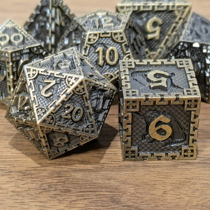 Dwarven Brass Metal Dragon Dice