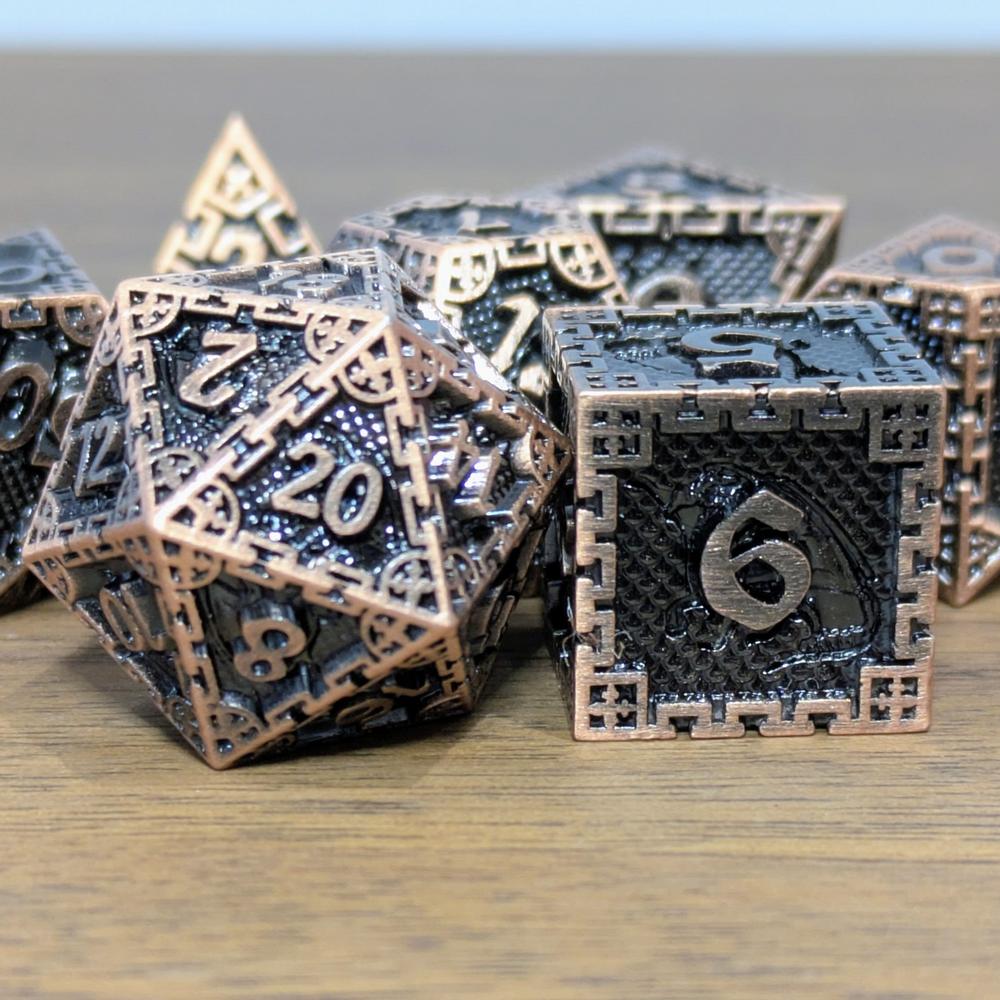 Dwarven Copper Metal Dragon Dice
