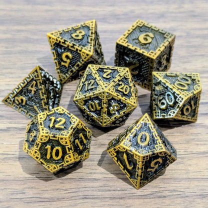 Dwarven Gold Metal Dragon Dice