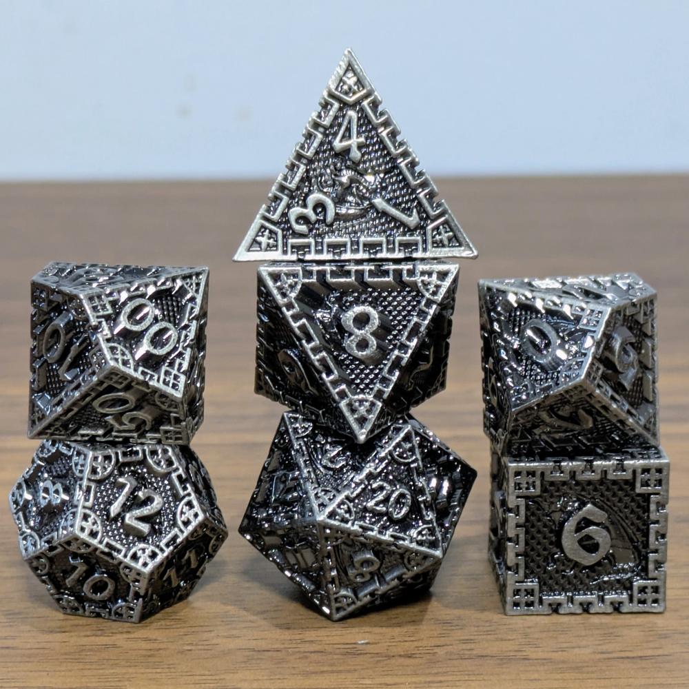 Dwarven Steel Metal Dragon Dice