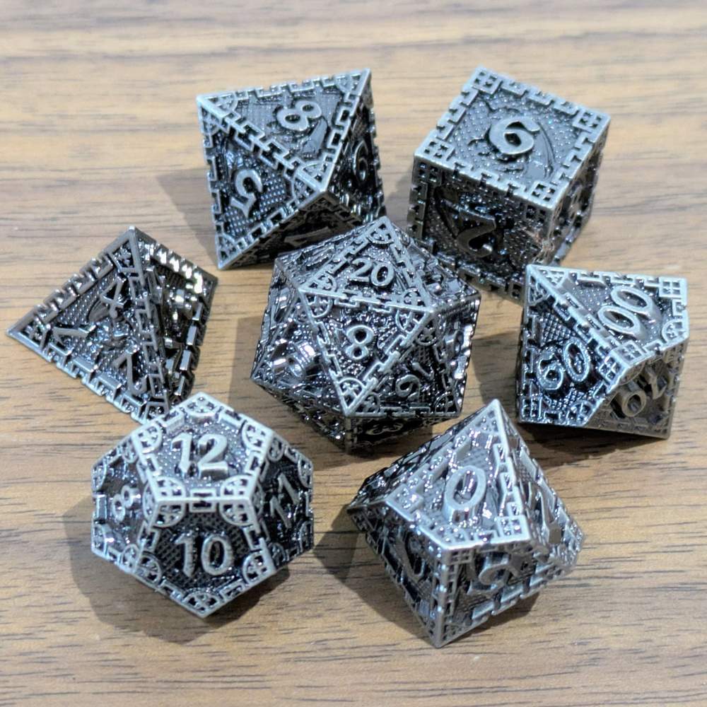 Dwarven Steel Metal Dragon Dice