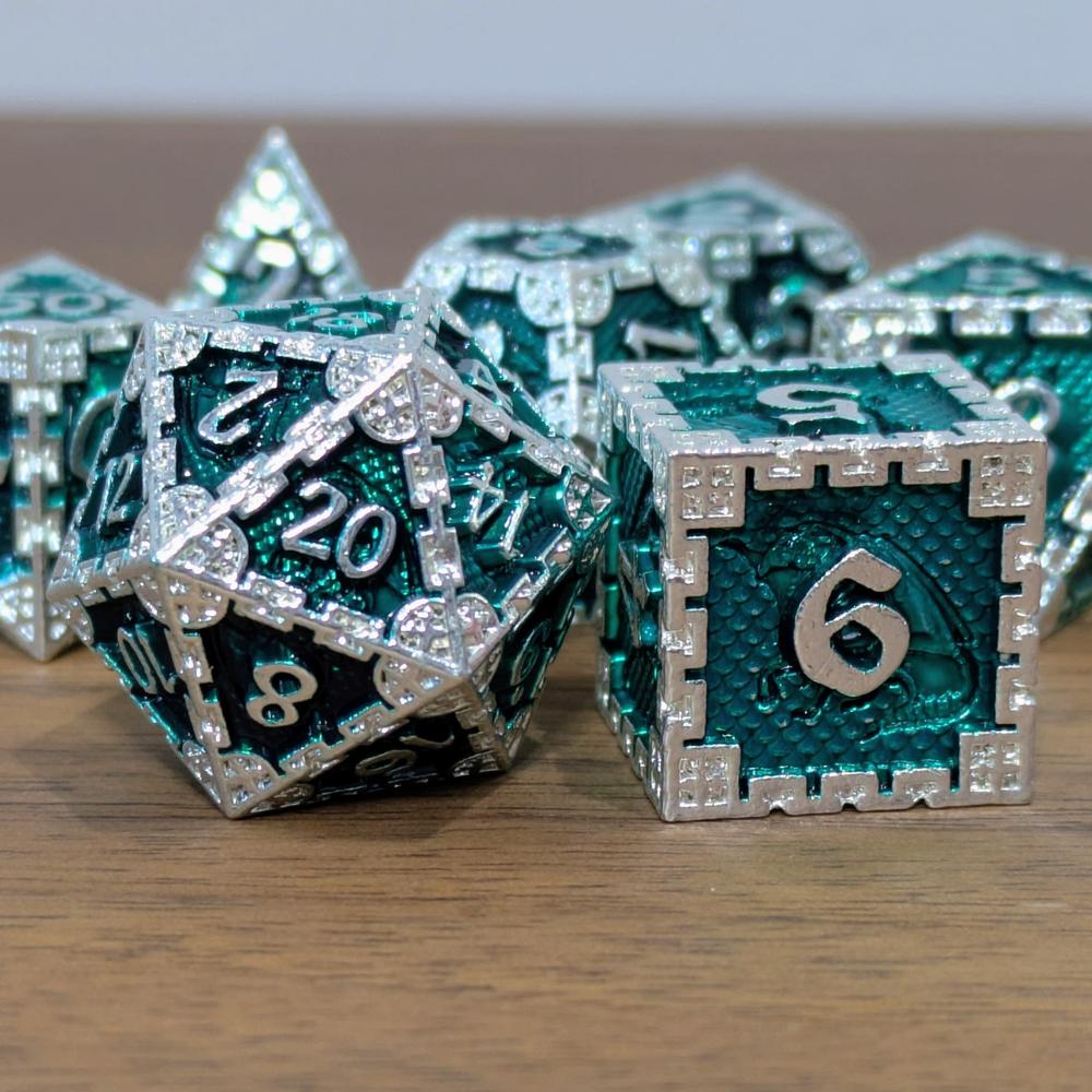 Emerald Metal Dragon Dice