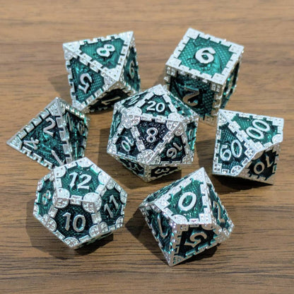 Emerald Metal Dragon Dice