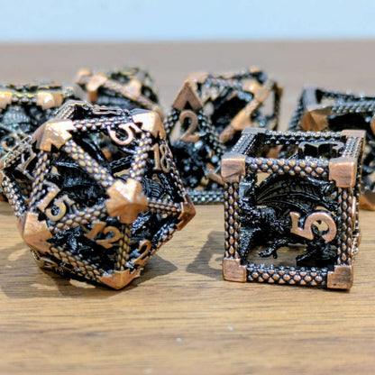 Encapsulated Copper Dragon Metal Dice