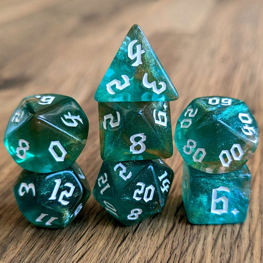 Ethereal Teal Dice Set
