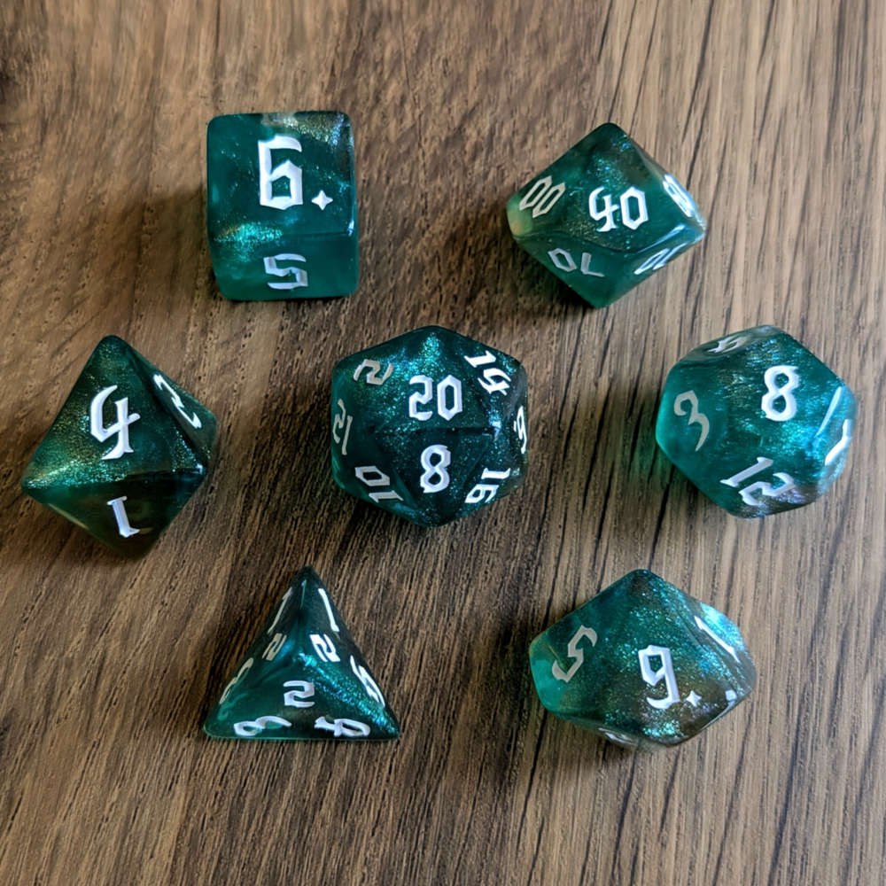 Ethereal Teal Dice Set