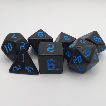 Full Moon blue dice set