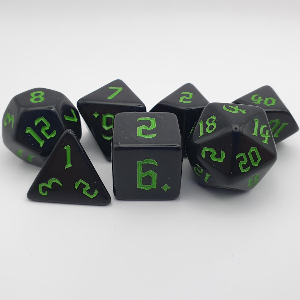 Full Moon green dice set