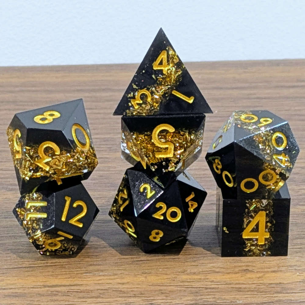 Gold Gilded Abyss Dice Set