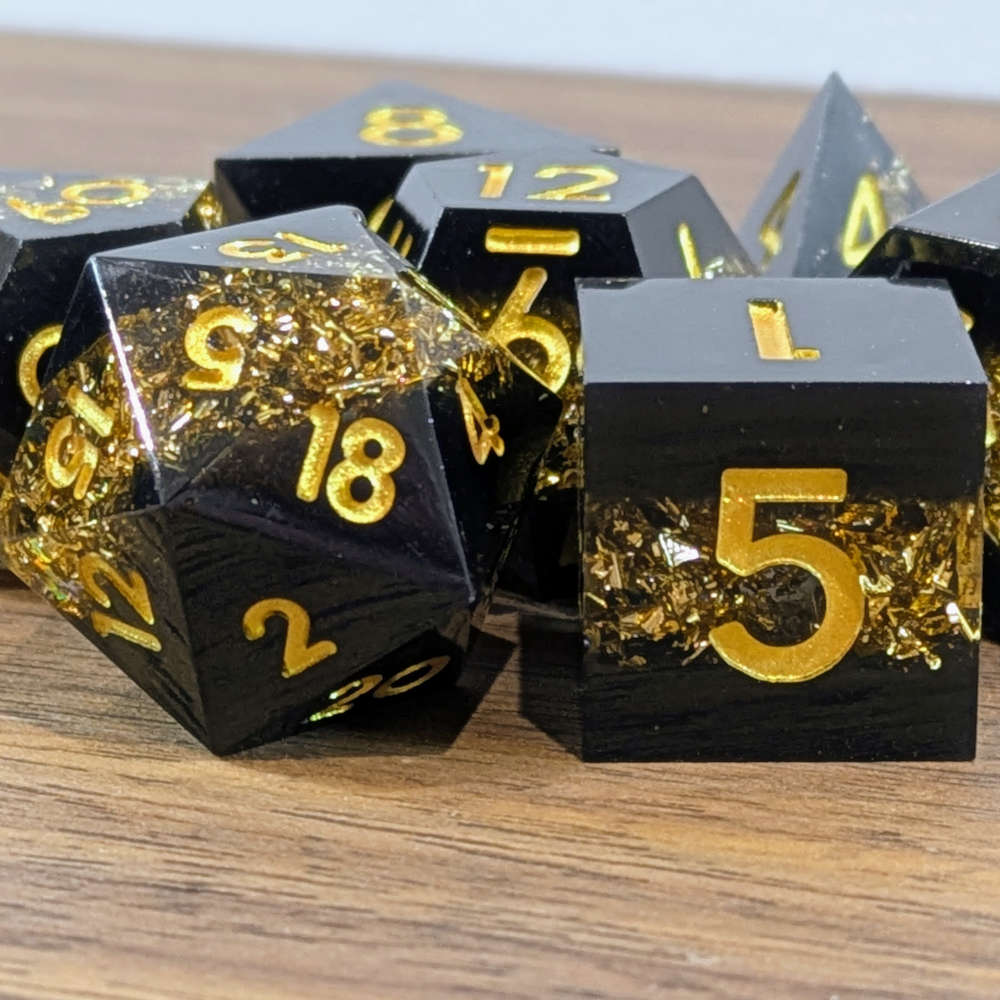 Gold Gilded Abyss Dice Set