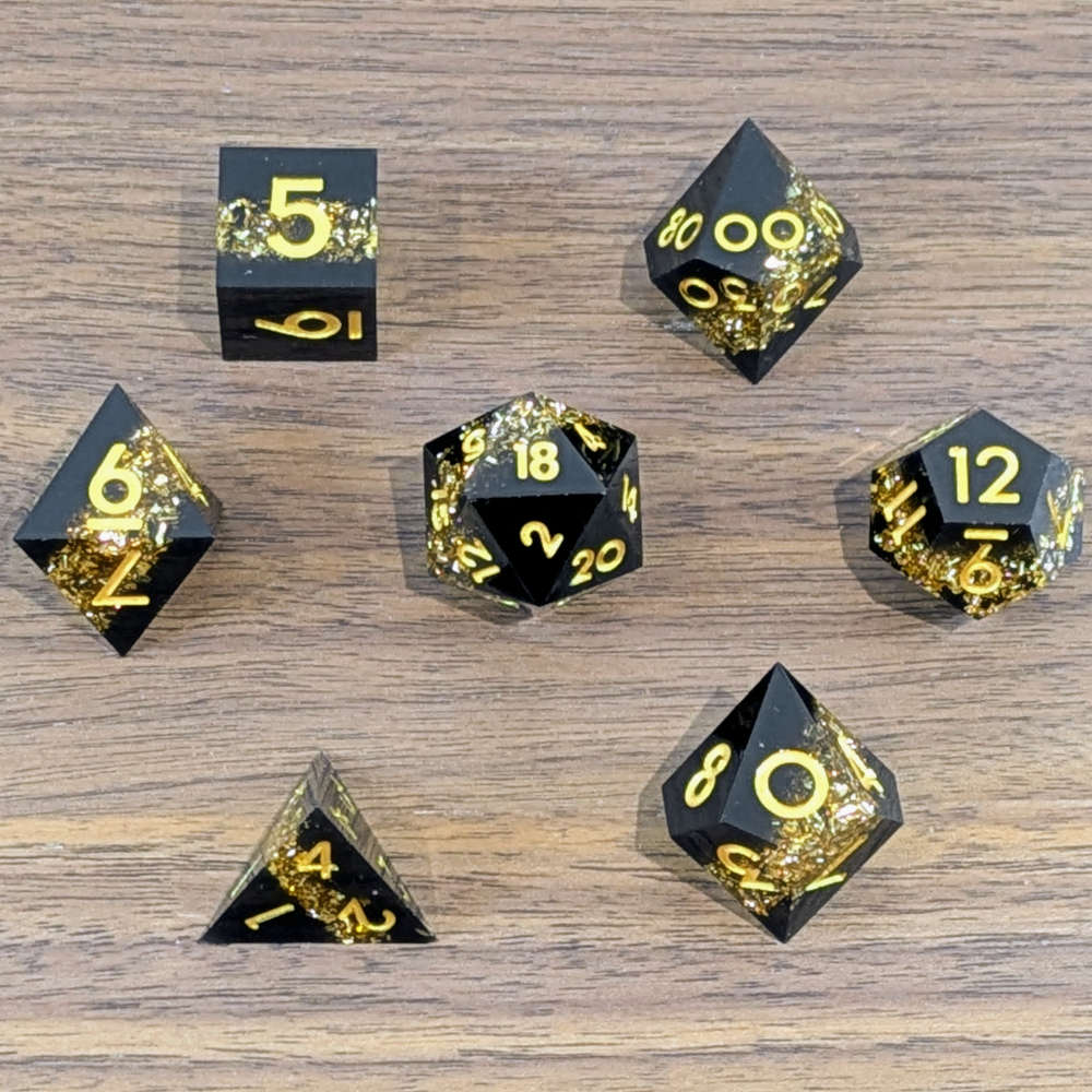 Gold Gilded Abyss Dice Set