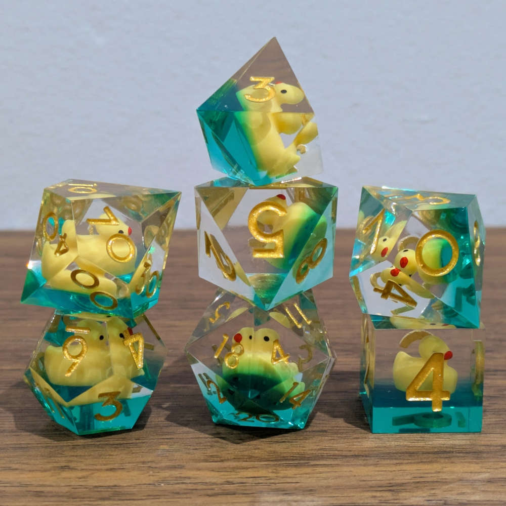 Gold Sharp Edge Duck Dice