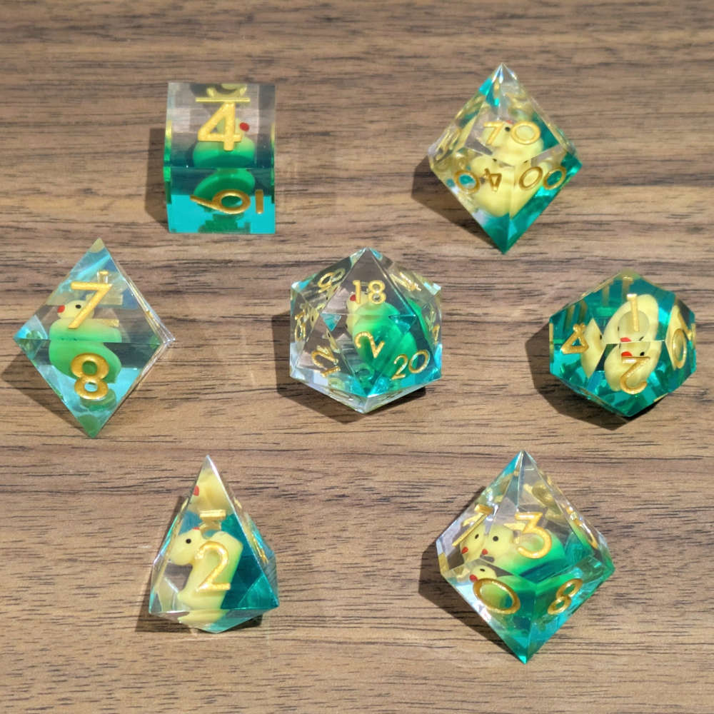 Gold Sharp Edge Duck Dice