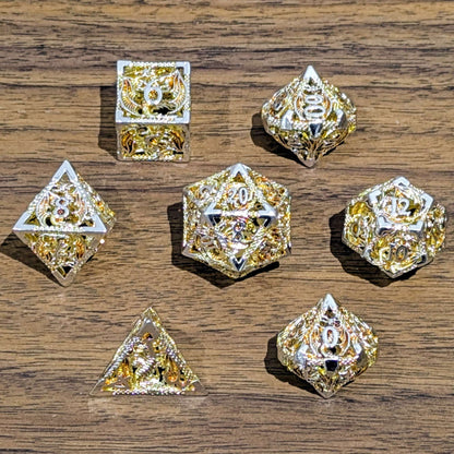 Gold Silver Hollow Dragon Dice