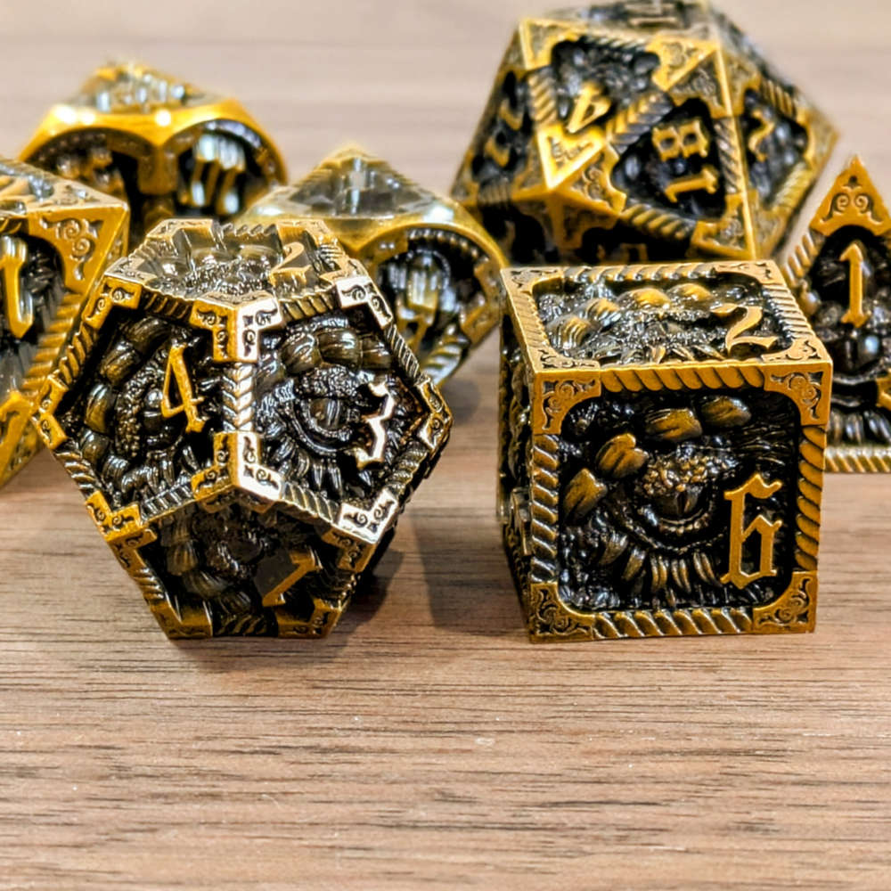 Gold Slumbering Dragon Dice