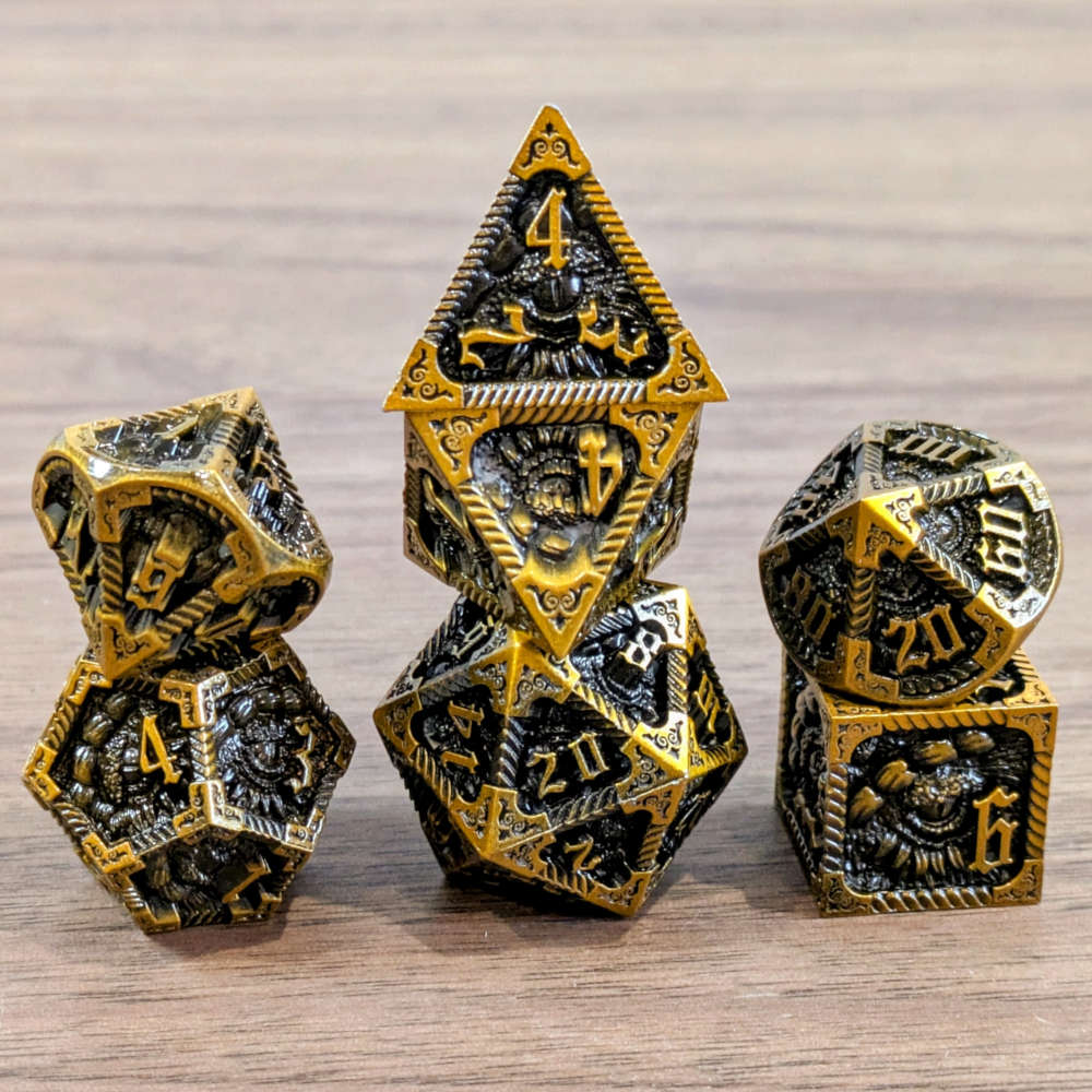 Gold Slumbering Dragon Dice
