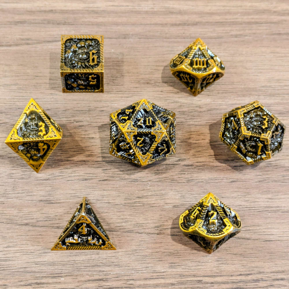 Gold Slumbering Dragon Dice