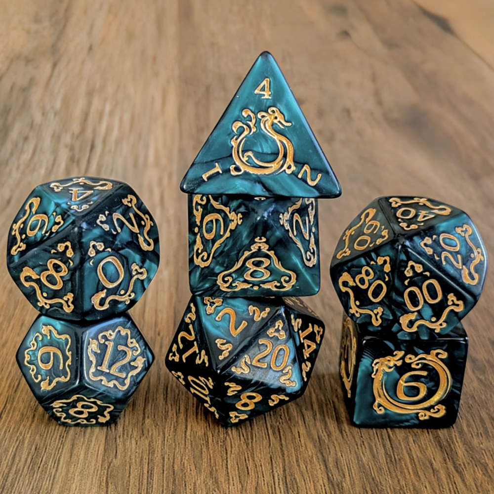 Green Ascendant Dragon Dice Set