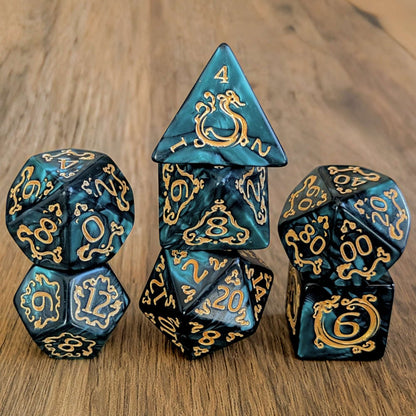 Green Ascendant Dragon Dice Set