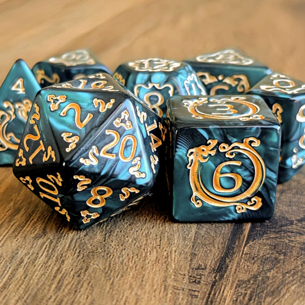 Green Ascendant Dragon Dice Set