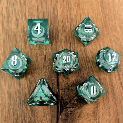 Eyeball Rolling Green Dice Set