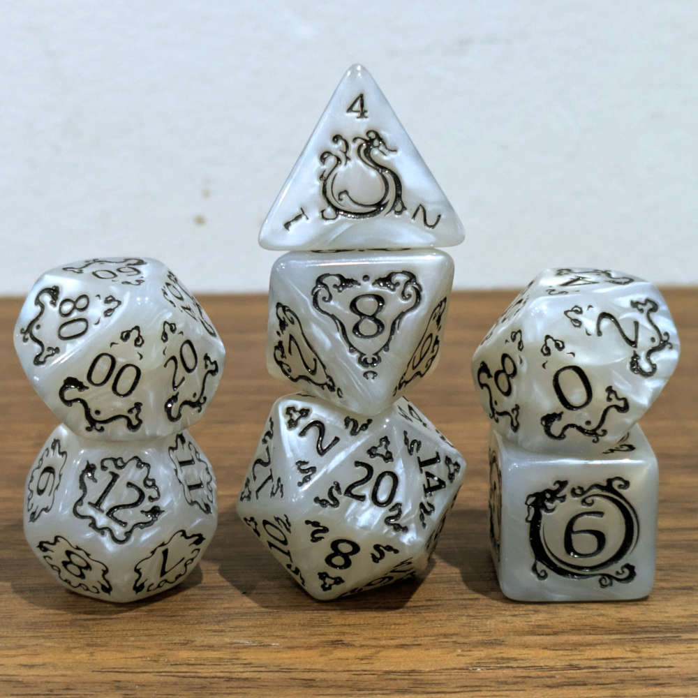 Grey Ascendant Dragon Dice Set