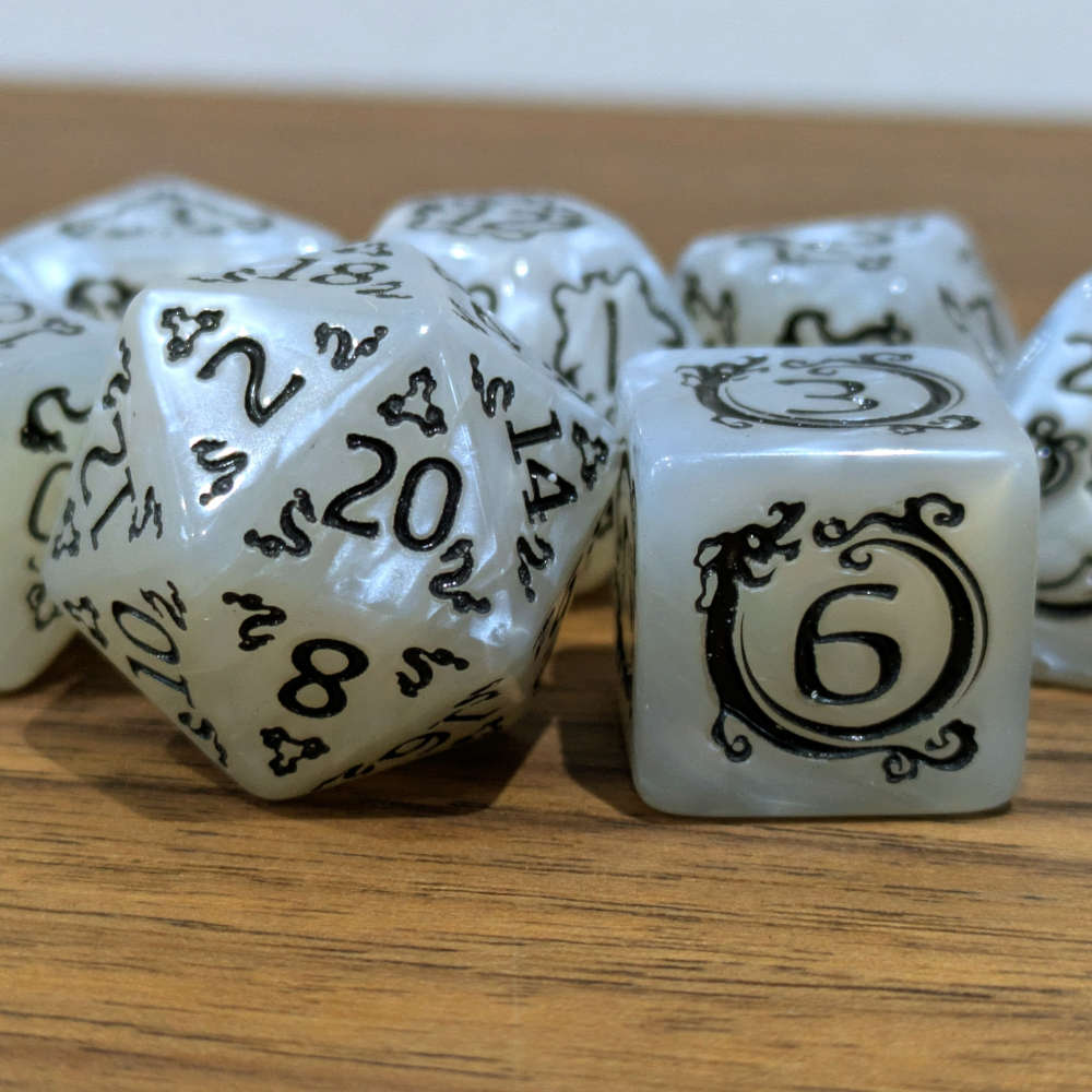 Grey Ascendant Dragon Dice Set