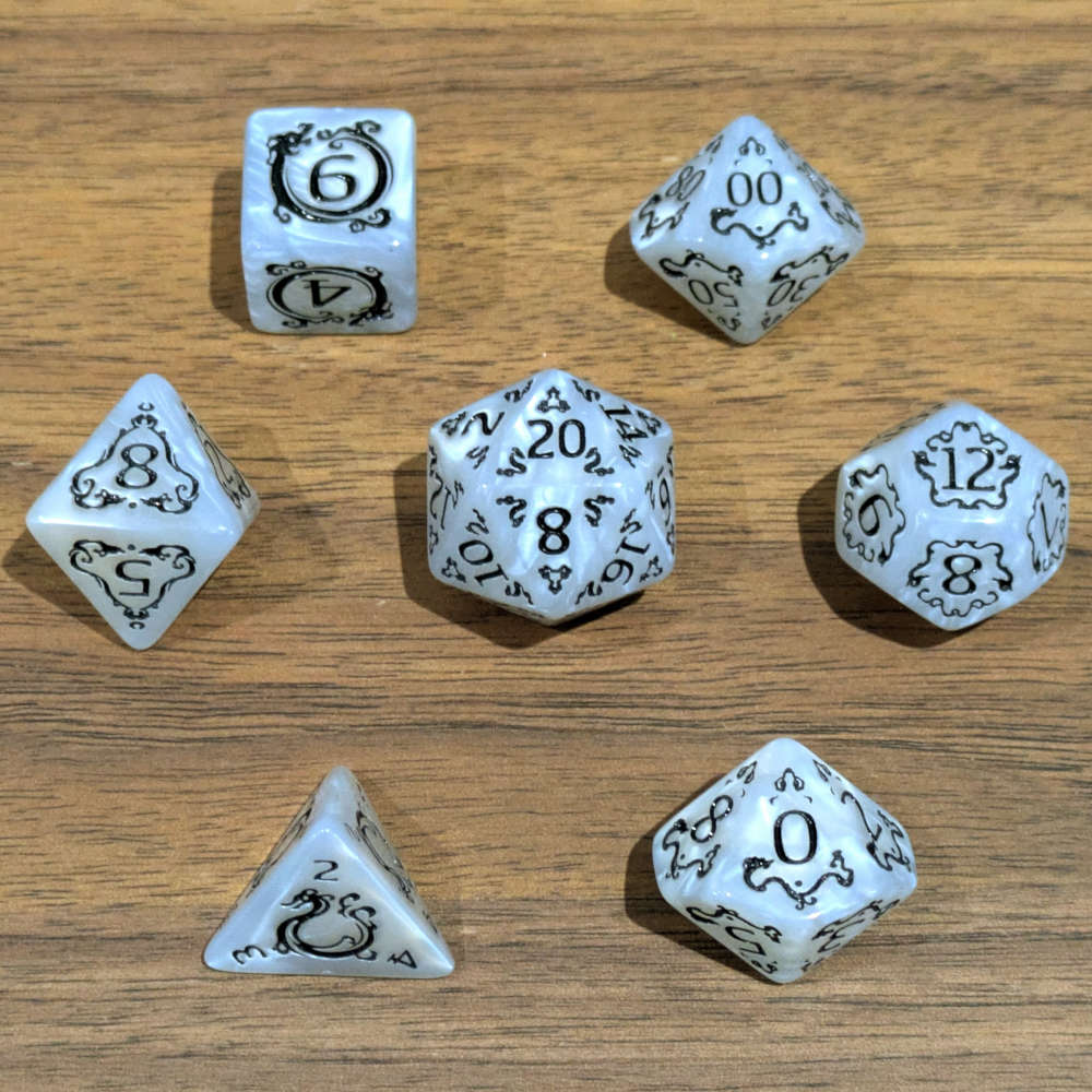 Grey Ascendant Dragon Dice Set