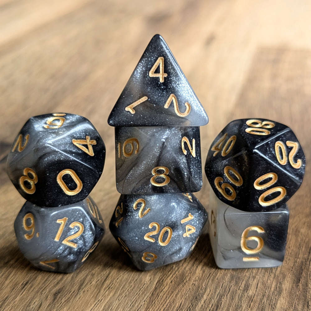 Grey Galaxy Dice Set