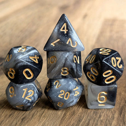 Grey Galaxy Dice Set