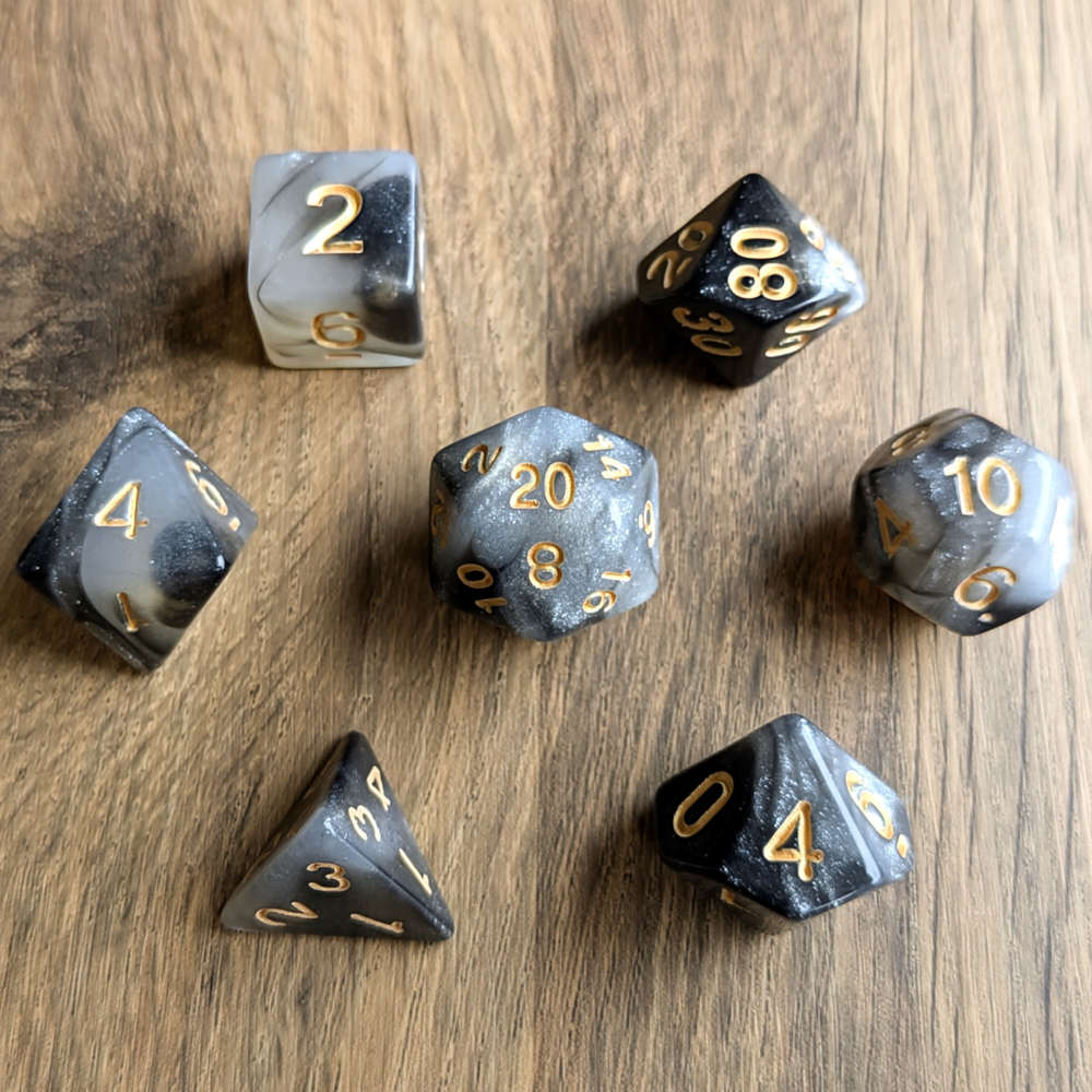 Grey Galaxy Dice Set