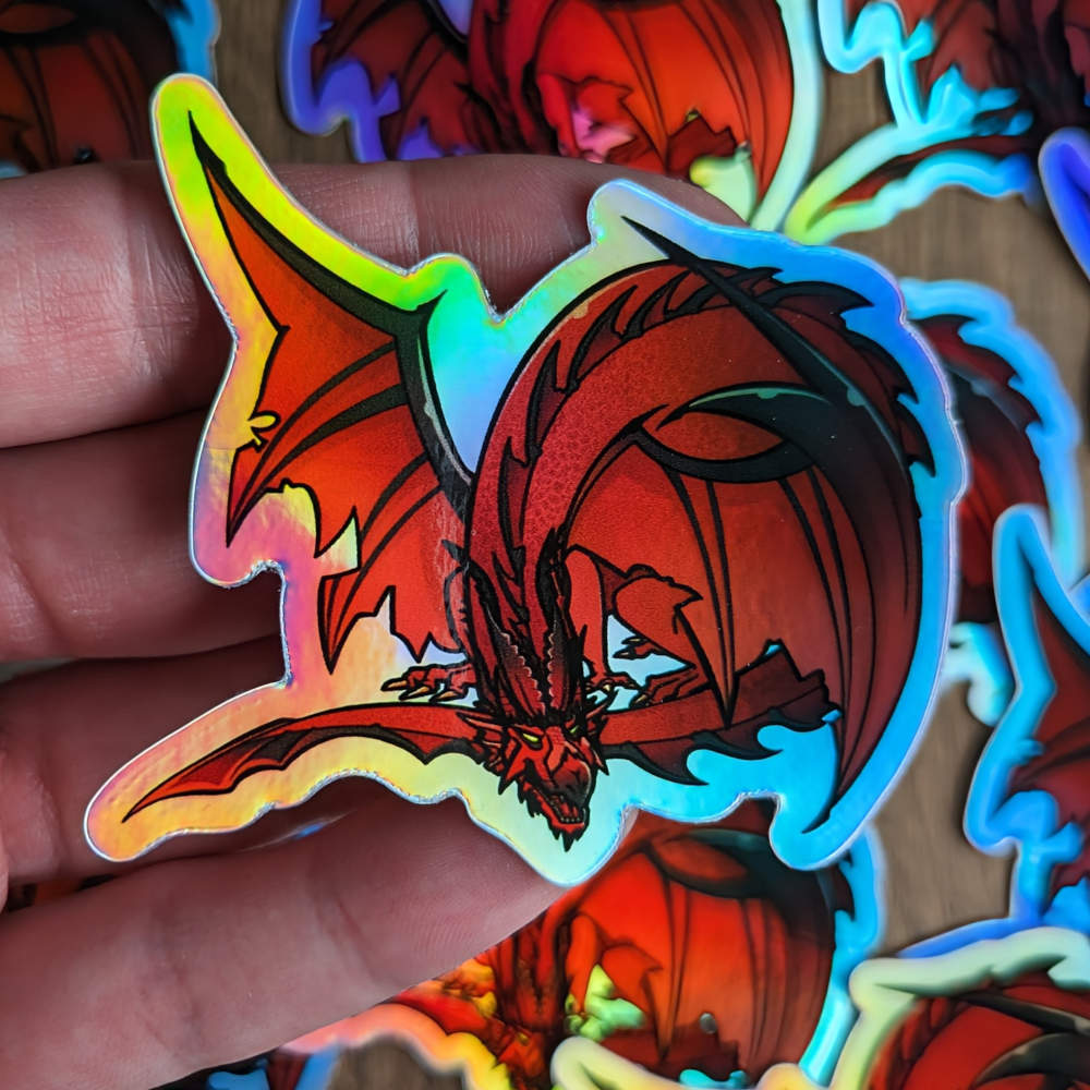 Holographic Dragon Stickers - Dice Dragons