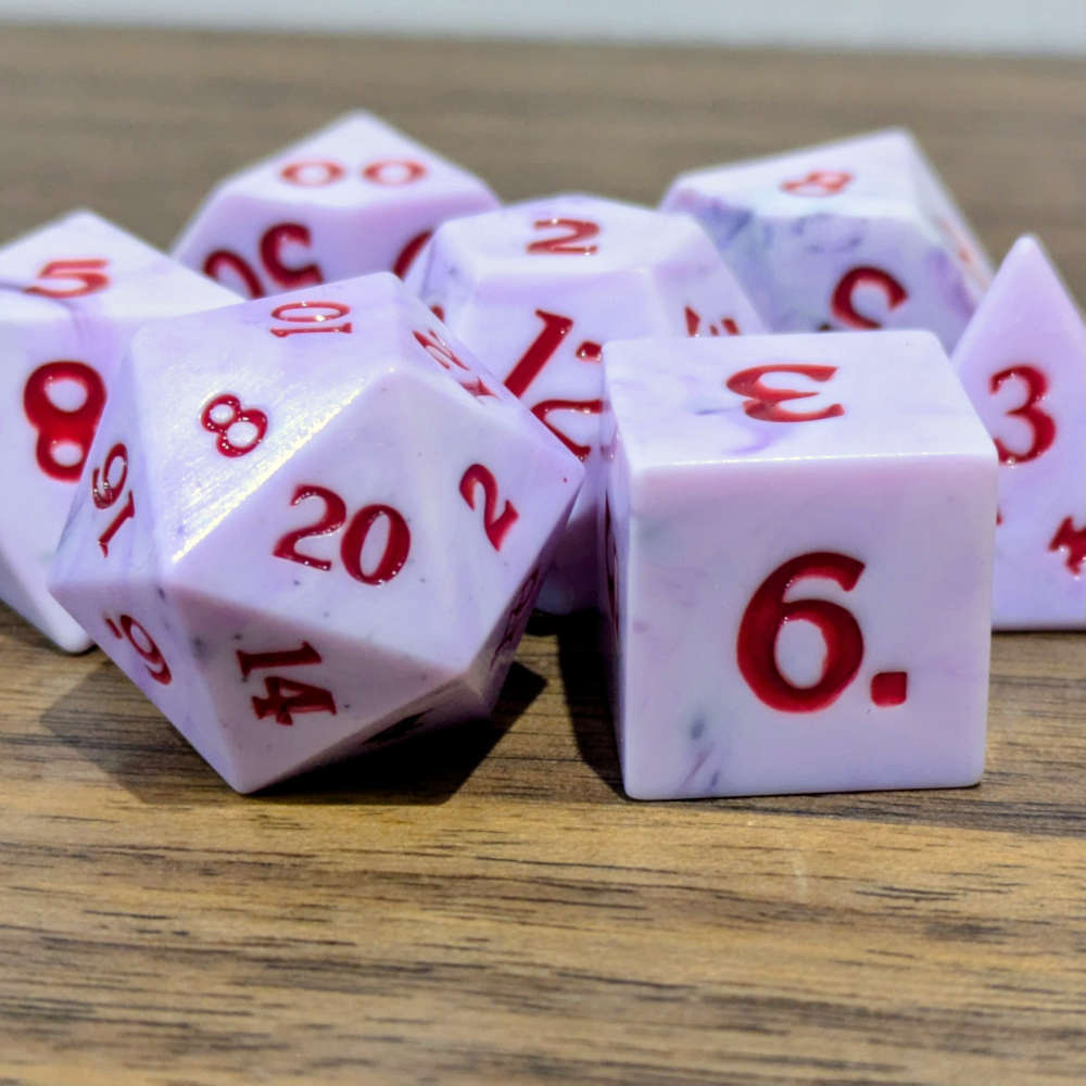 Lavender Hex Sharp Edge Dice