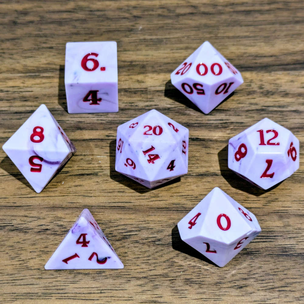 Lavender Hex Sharp Edge Dice