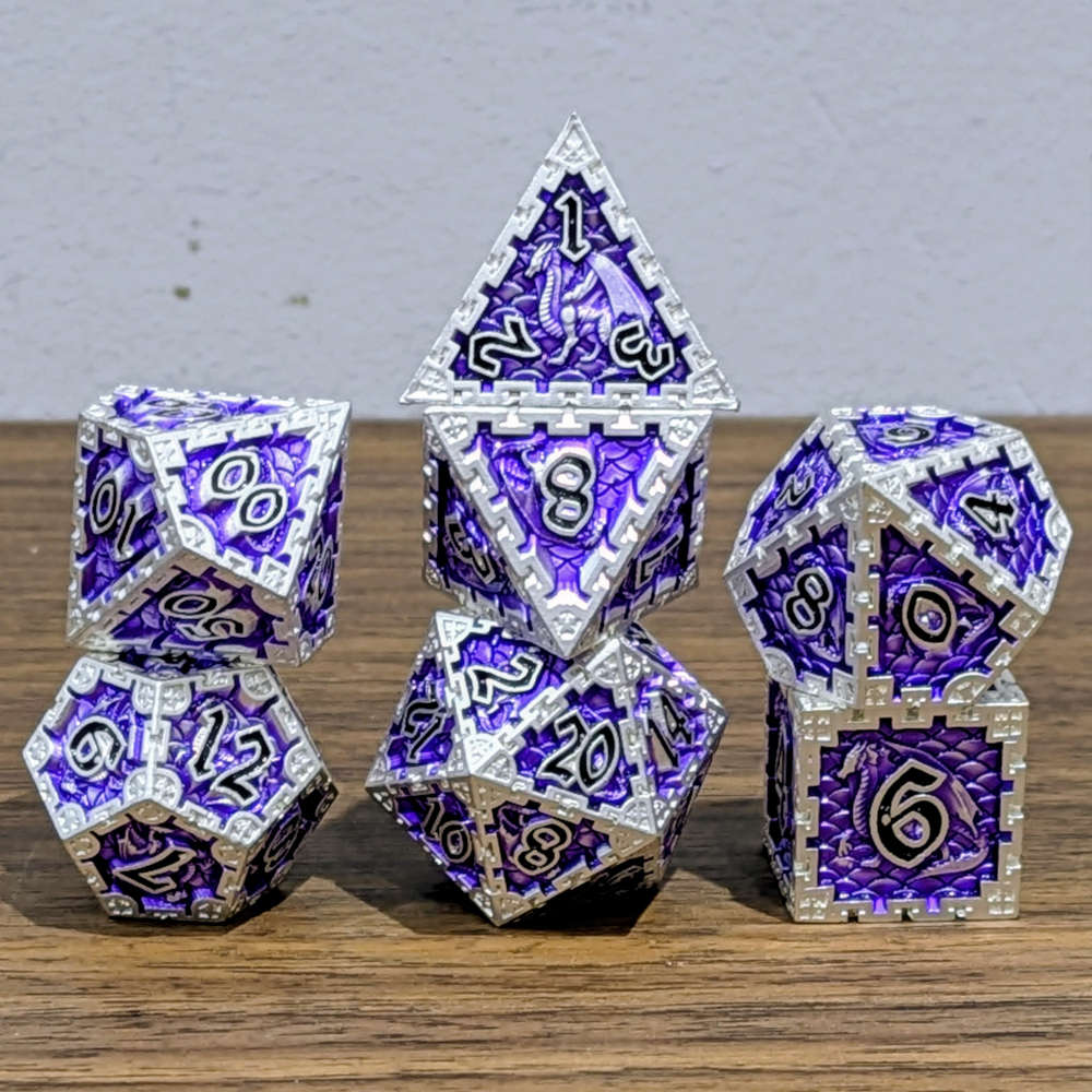 Lavender Metal Dragon Dice
