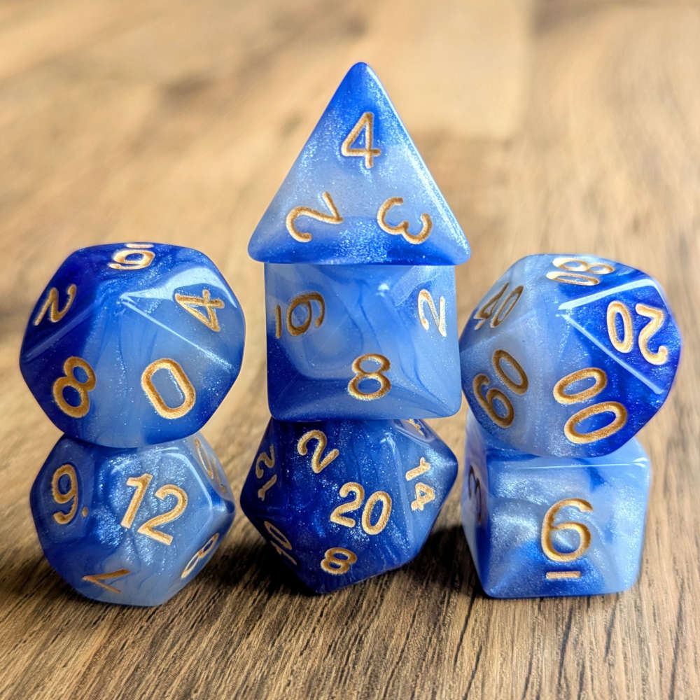 Light Blue Galaxy Dice Set