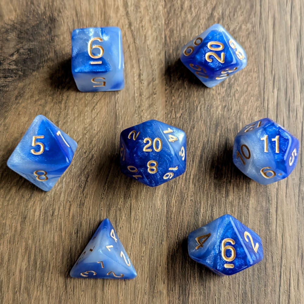 Light Blue Galaxy Dice Set