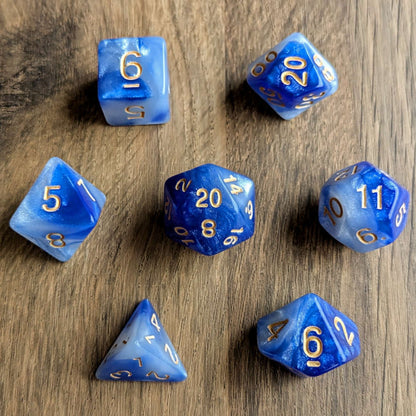 Light Blue Galaxy Dice Set