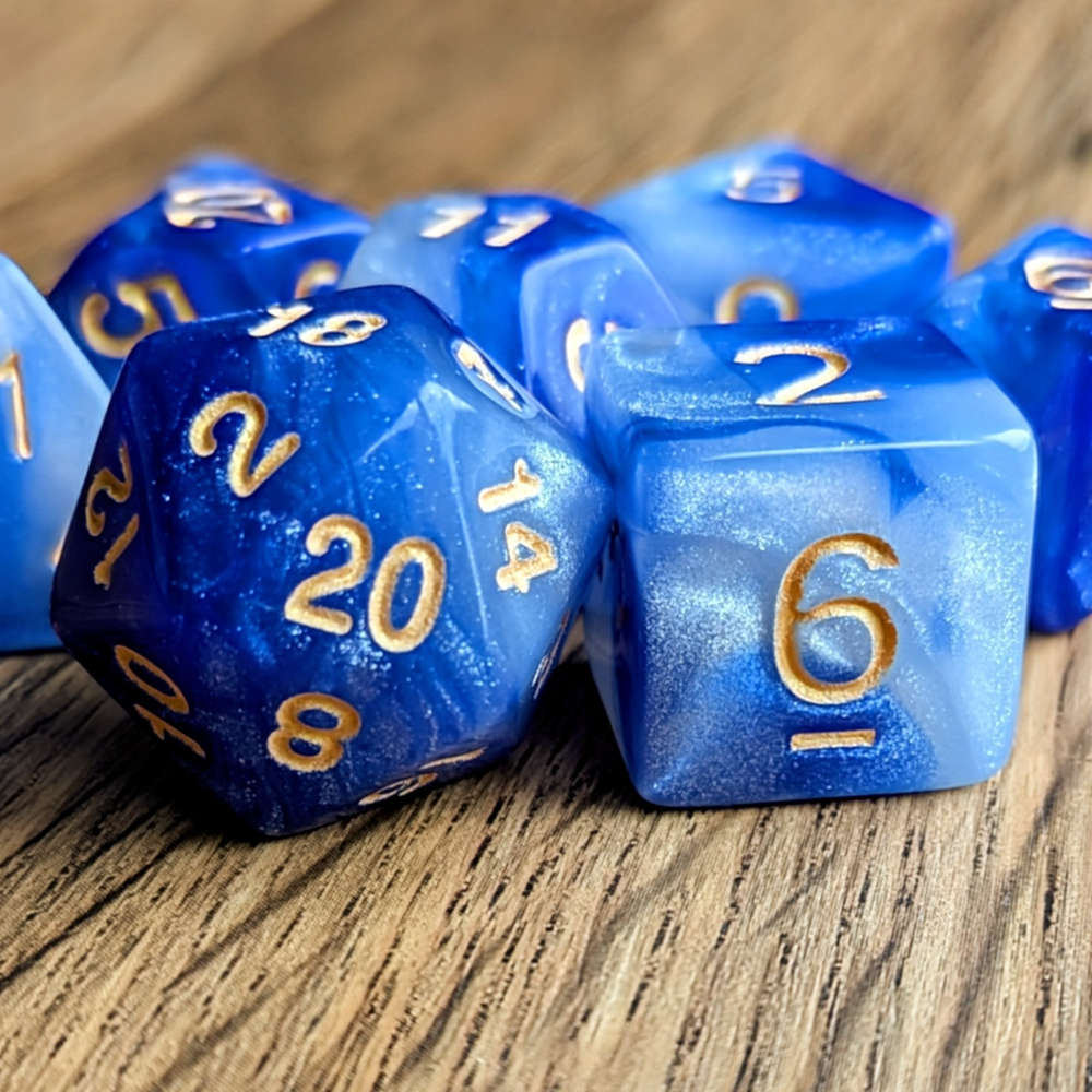 Light Blue Galaxy Dice Set