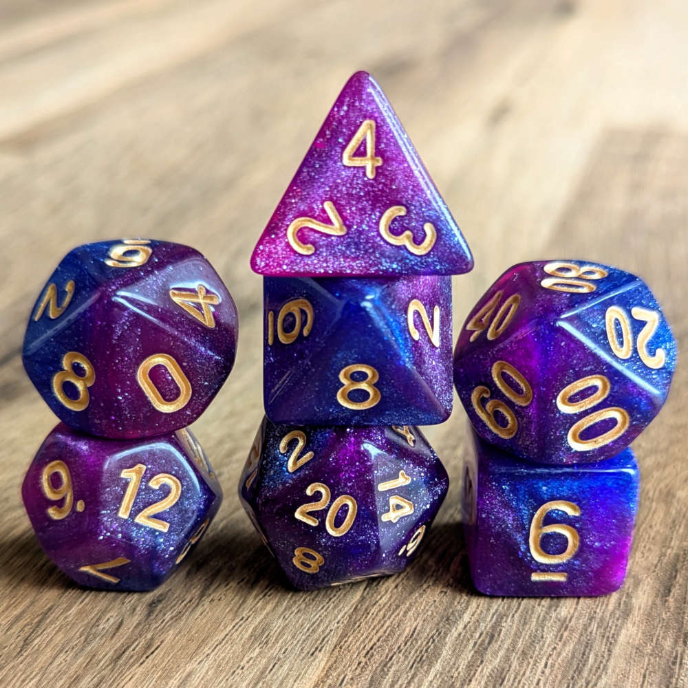 Light Purple Galaxy Dice Set