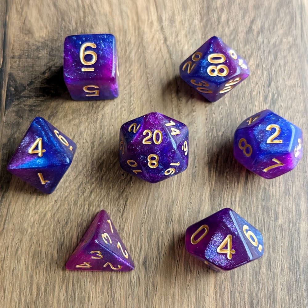 Light Purple Galaxy Dice Set