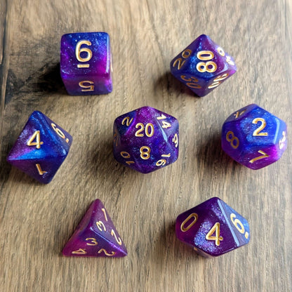 Light Purple Galaxy Dice Set